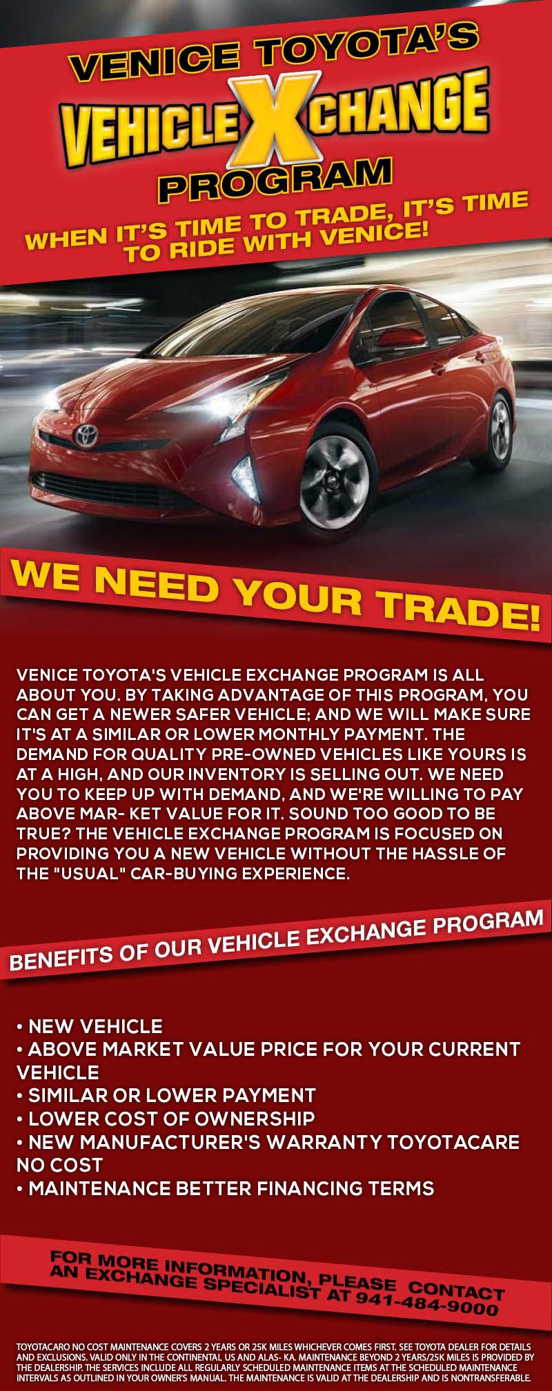 venice toyota vehicle xchange program when it's time to trade its time to ride with venice