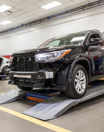 Toyota on vehicle lift | Venice Toyota in Venice FL