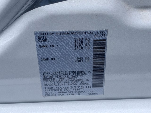 2025 Nissan Altima 2.5 SR