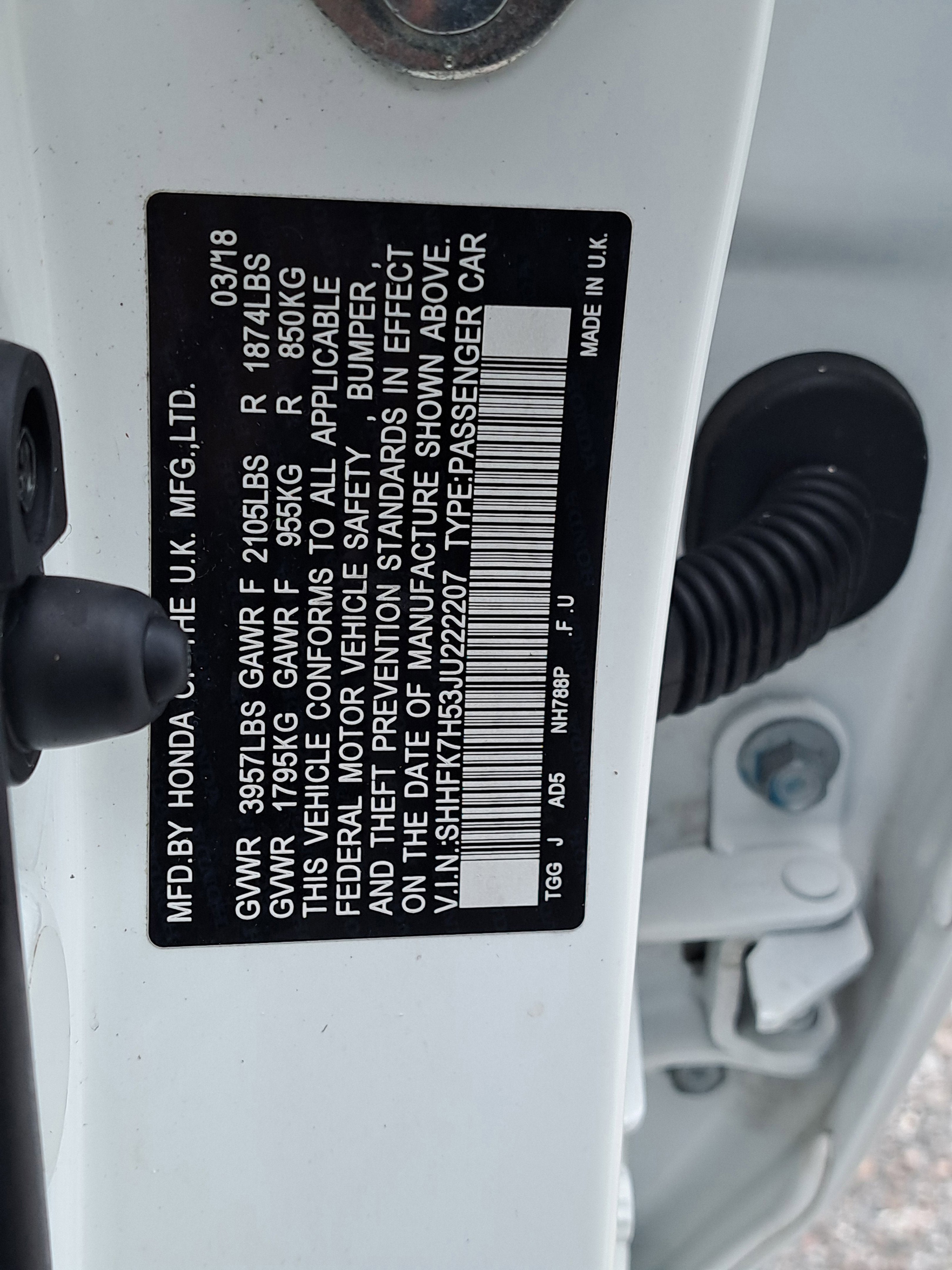 2018 Honda Civic Hatchback EX