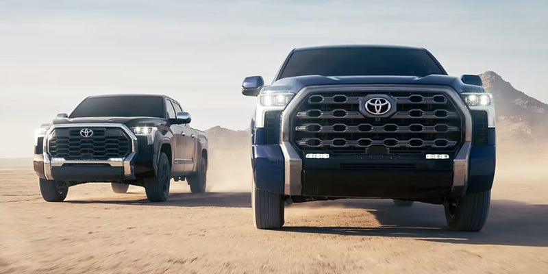 2024 Toyota Tundra's driving in dirt